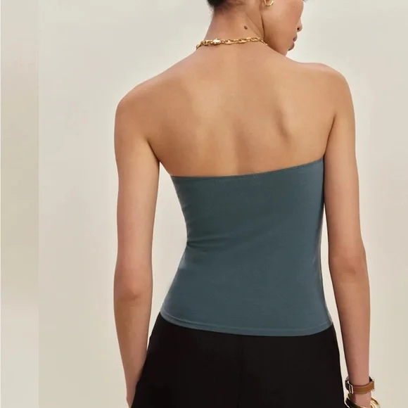 NWT Reformation Seren Knit Top in Slate XS - Picture 2 of 4